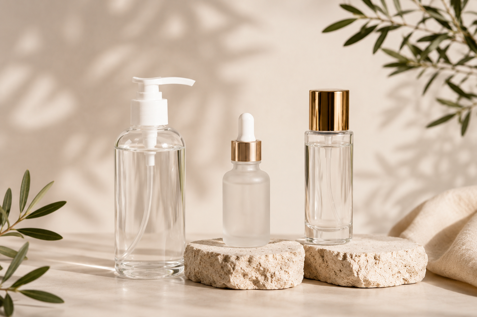 Luxury cosmetic glass bottles